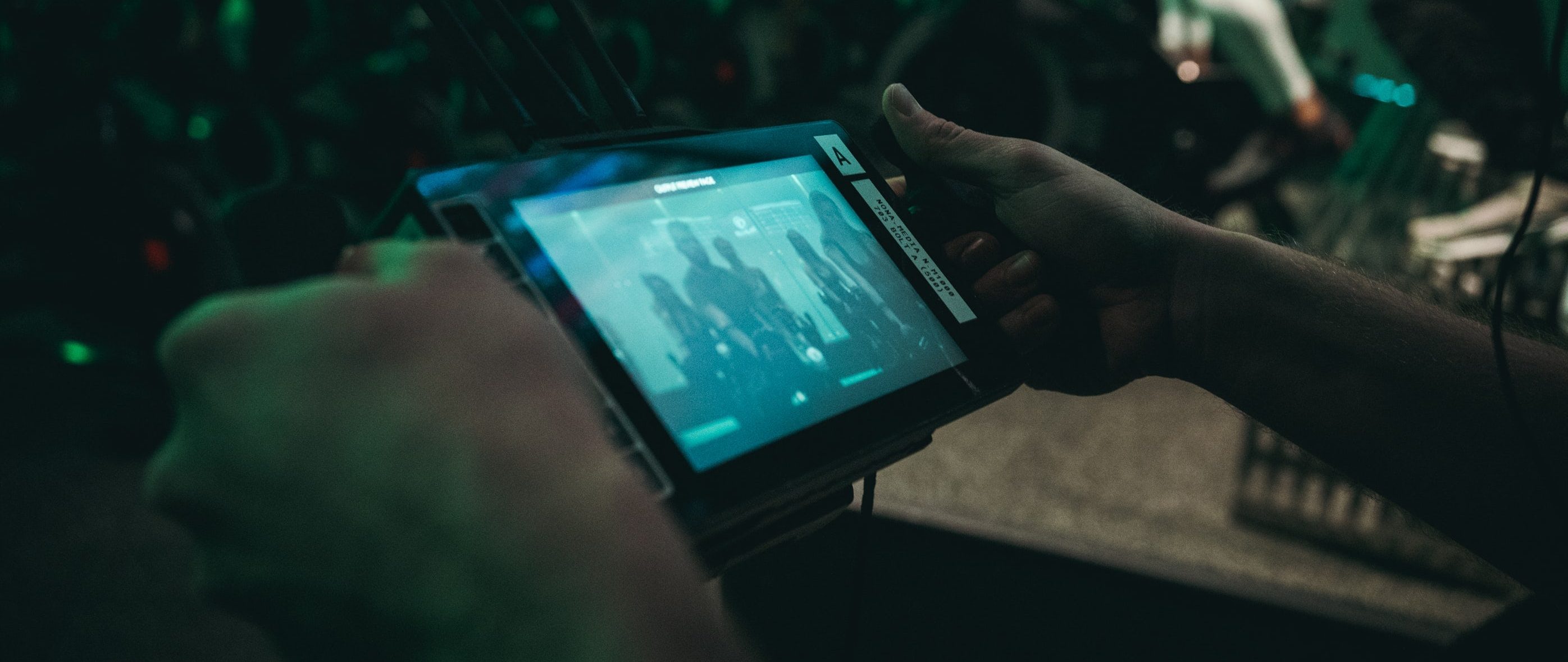 Person managing film production remotely.